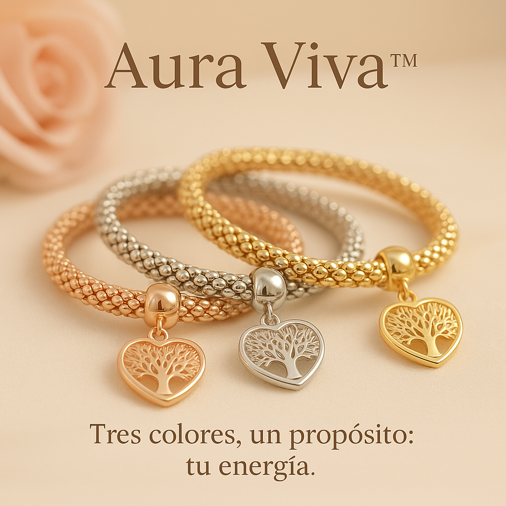 🌿Aura Viva™ – Conjunto de 3 Brazaletes con Propósito y Vitalidad: el árbol de la vida