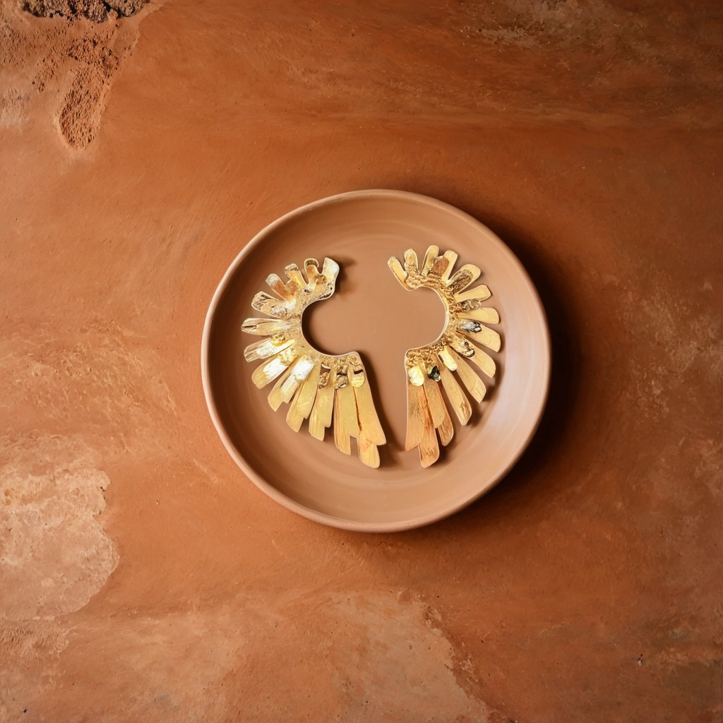 Aretes: Vuelo Dorado™ en Bronce con baño de Oro de 24 quilates