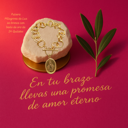 Brazalete Milagrosa de Luz™ en bronce con baño de oro de 24 quilates
