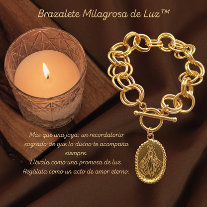Brazalete Milagrosa de Luz™ en bronce con baño de oro de 24 quilates