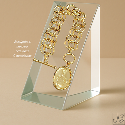 Brazalete Milagrosa de Luz™ en bronce con baño de oro de 24 quilates