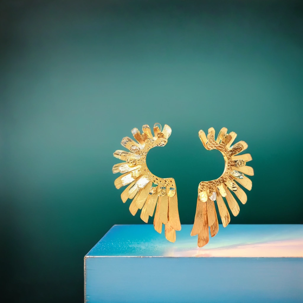 Aretes: Vuelo Dorado™ en Bronce con baño de Oro de 24 quilates