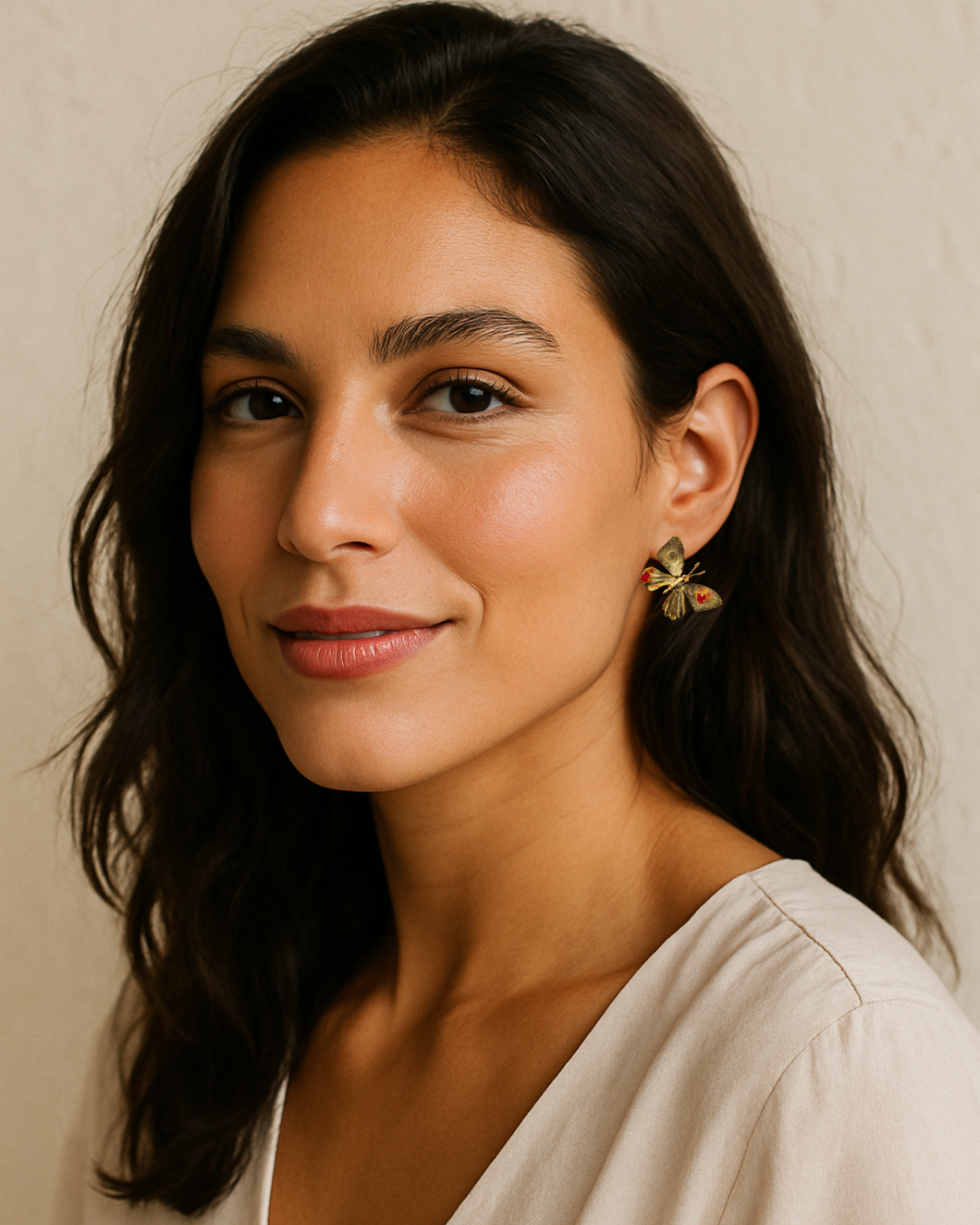 Aretes Dorada Metamorfosis™ en Bronce con baño de Oro de 24 Quilates