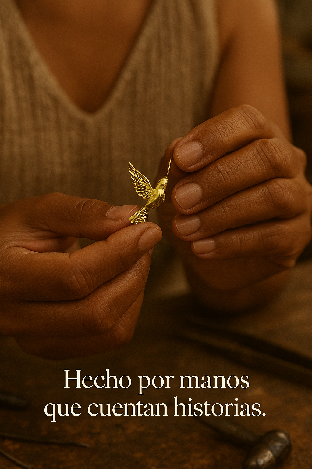 Aretes: Colibrí Susurro de Luz™ en Bronce con baño de Oro de 24 Quilates - Edición limitada