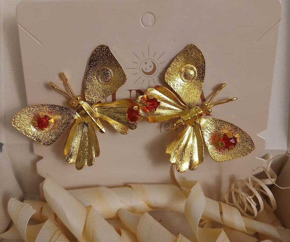 Aretes Dorada Metamorfosis™ en Bronce con baño de Oro de 24 Quilates
