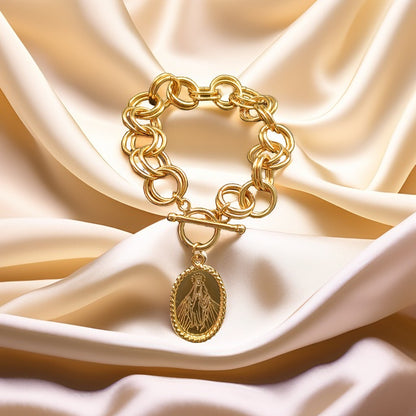 Brazalete Milagrosa de Luz™ en bronce con baño de oro de 24 quilates